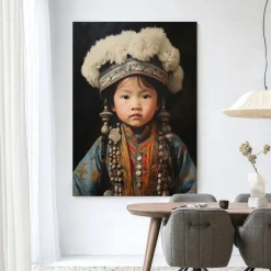 Wandkleed Traditional Child 1 in maat en frame naar keuze