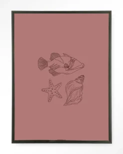 Wandkleed Tres Pisces in maat en frame naar keuze