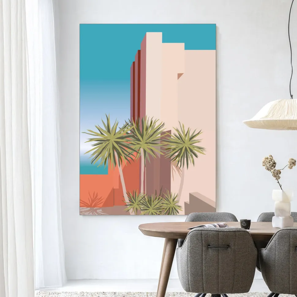 Wandkleed Tropical Place in maat en frame naar keuze