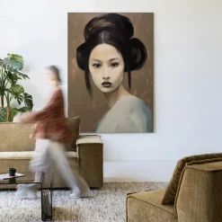 Wandkleed Tsuru in maat en frame naar keuze