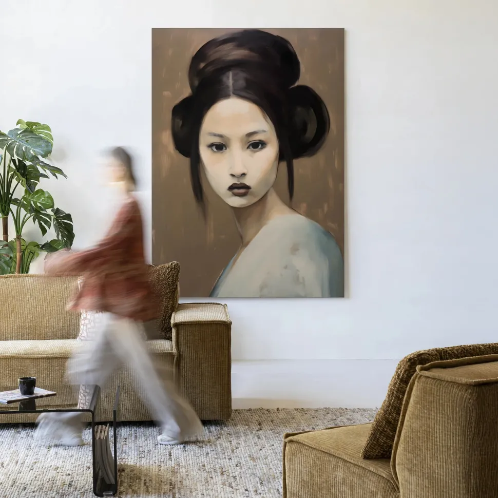 Wandkleed Tsuru in maat en frame naar keuze