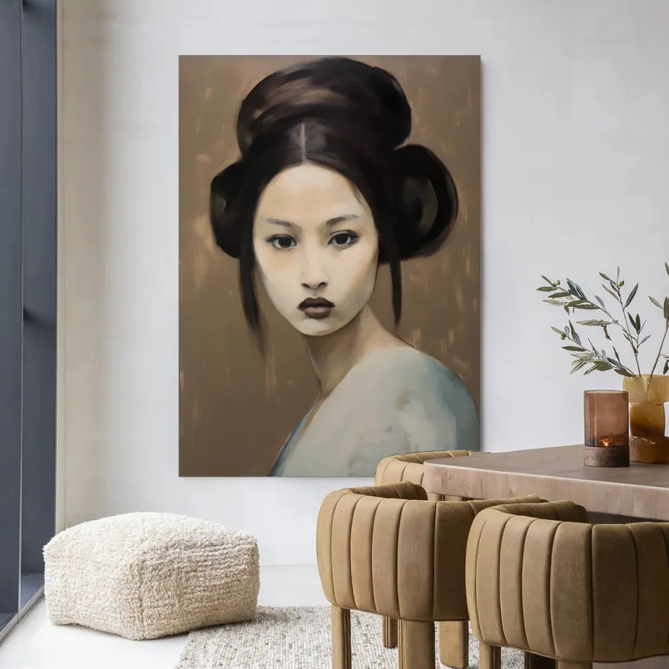 Wandkleed Tsuru in maat en frame naar keuze