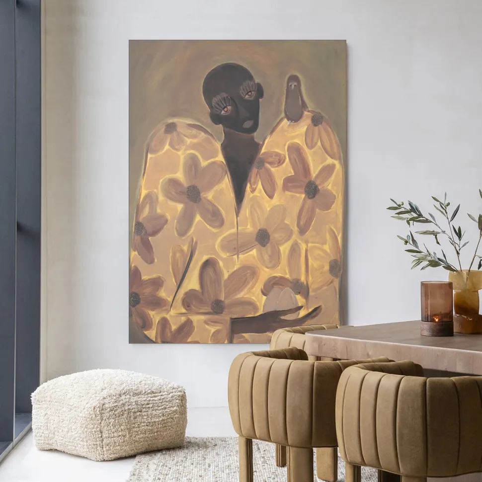 Wandkleed Twins in maat en frame naar keuze