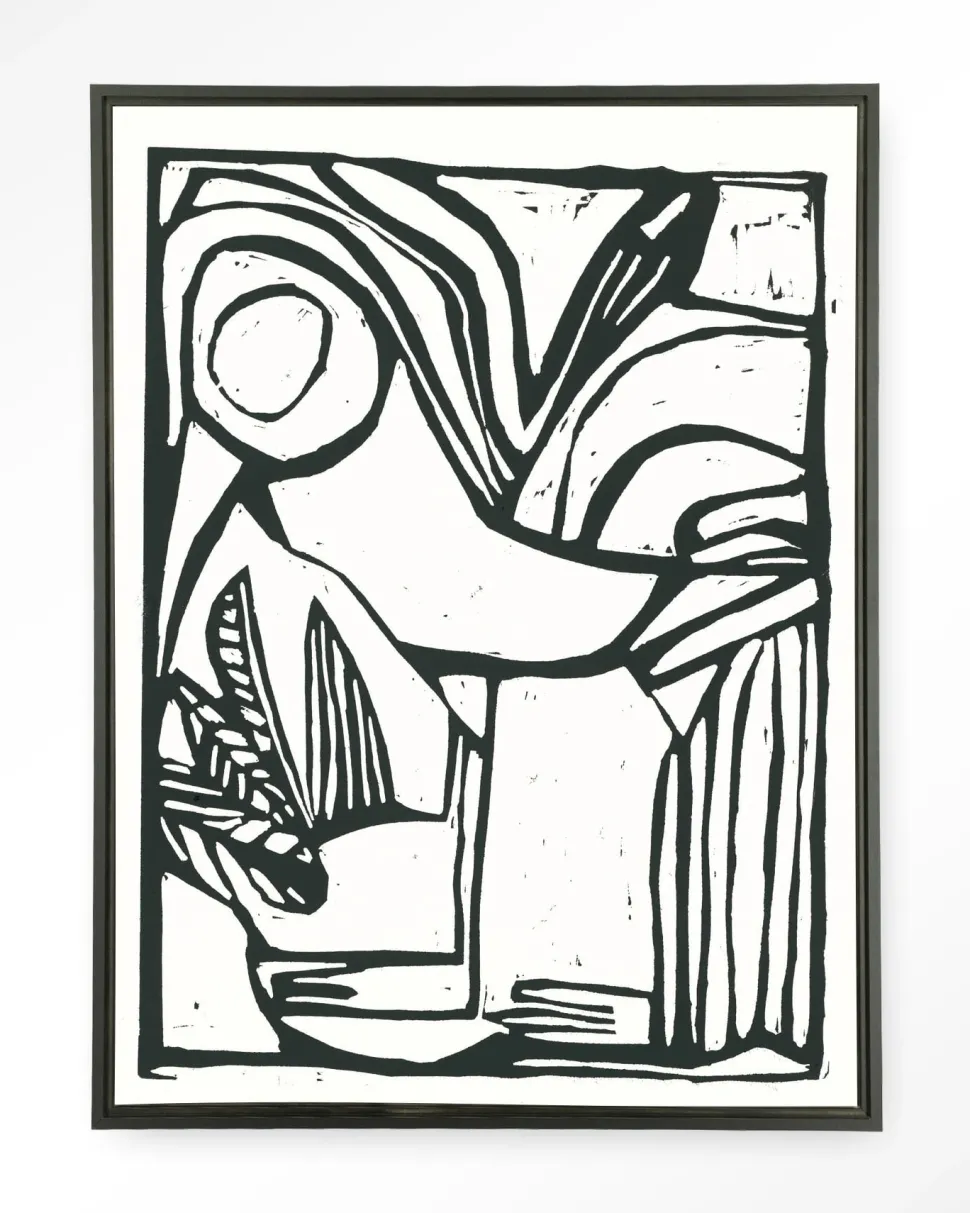 Wandkleed Vogel in maat en frame naar keuze