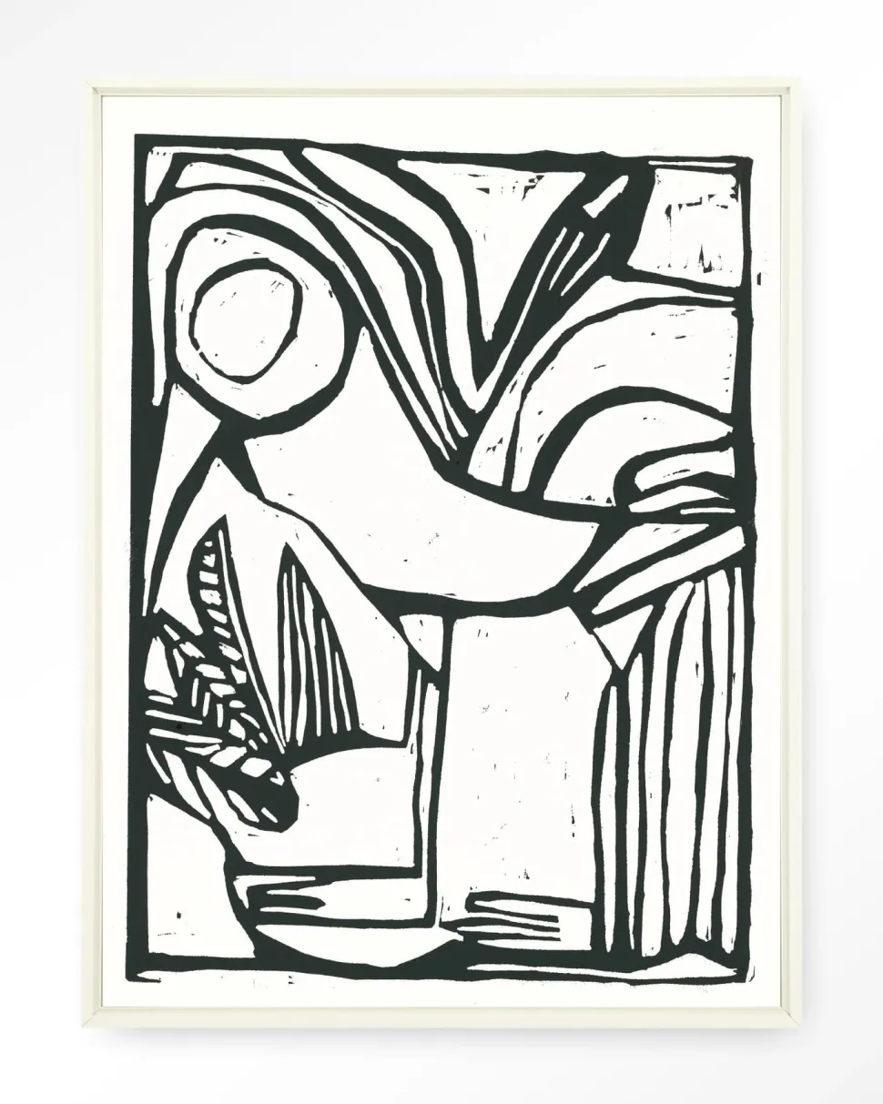 Wandkleed Vogel in maat en frame naar keuze