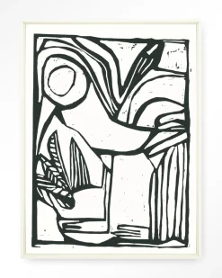 Wandkleed Vogel in maat en frame naar keuze