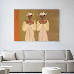 Wandkleed Watermelon Girl in maat en frame naar keuze