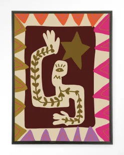 Wandkleed Wave in maat en frame naar keuze