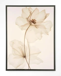 Wandkleed White Flowers in maat en frame naar keuze