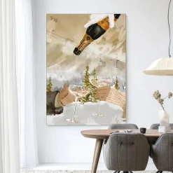 Wandkleed Winter Champagne in maat en frame naar keuze