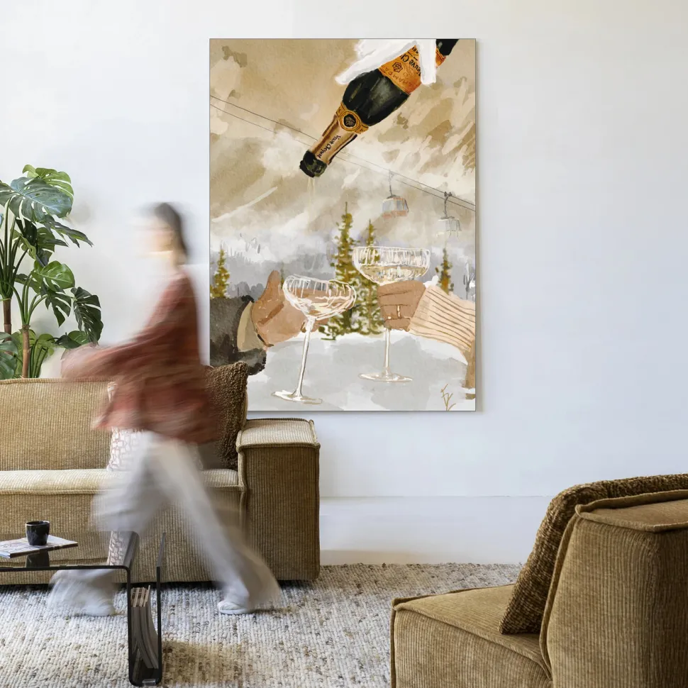 Wandkleed Winter Champagne in maat en frame naar keuze