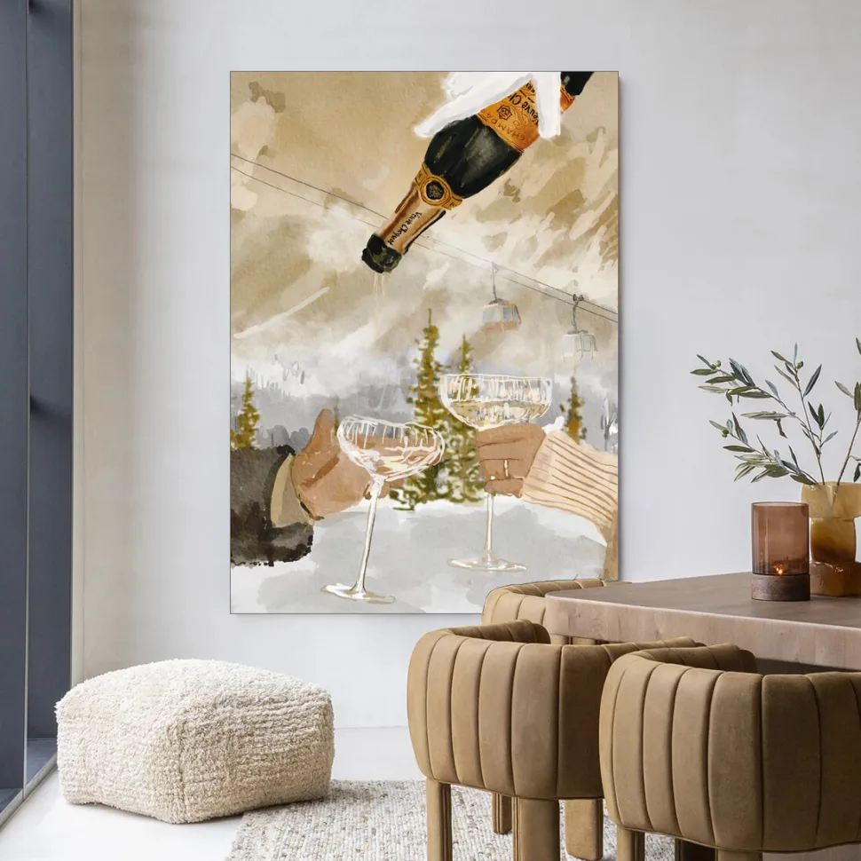 Wandkleed Winter Champagne in maat en frame naar keuze