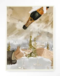 Wandkleed Winter Champagne in maat en frame naar keuze