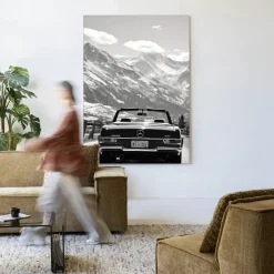 Wandkleed Winter Road in maat en frame naar keuze