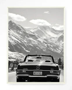 Wandkleed Winter Road in maat en frame naar keuze