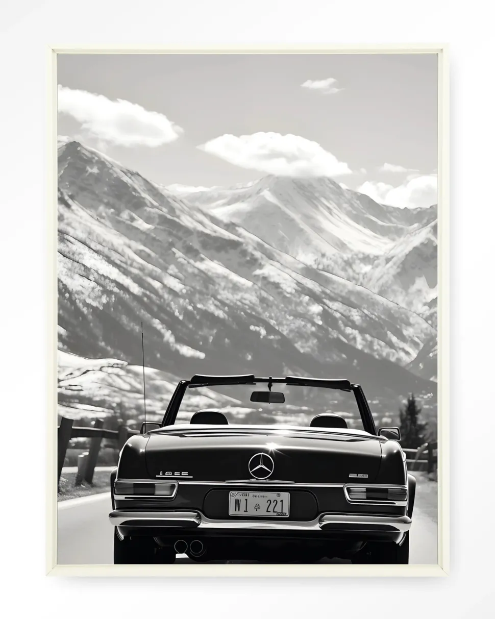 Wandkleed Winter Road in maat en frame naar keuze