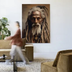 Wandkleed Wise Man in maat en frame naar keuze