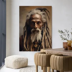 Wandkleed Wise Man in maat en frame naar keuze