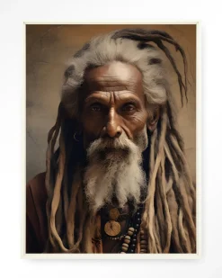 Wandkleed Wise Man in maat en frame naar keuze