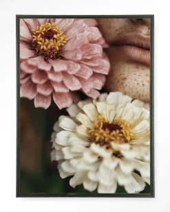 Wandkleed Zinnia in maat en frame naar keuze