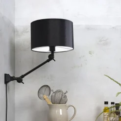 Wandlamp Amsterdam Met stoffen kap, 65cm