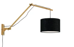 Wandlamp Andes Naturel, Ø32cm, Bamboe en Eco linnen