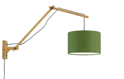 Wandlamp Andes Naturel, Ø32cm, Bamboe en Eco linnen