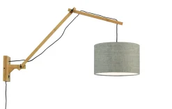 Wandlamp Andes Naturel, Ø32cm, Bamboe en Eco linnen