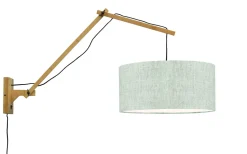 Wandlamp Andes Naturel, Ø47cm, Bamboe en Eco linnen