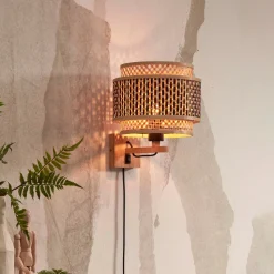 Wandlamp Bhutan Bamboe, 25cm