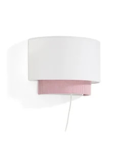 Wandlamp Bianella Rib Velvet, kleur Roze
