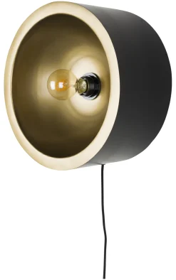 Wandlamp Cherylynn kleur Zwart/Goud