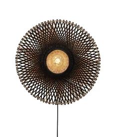 Wandlamp Kalimantan Bamboe, kleur Zwart/Naturel
