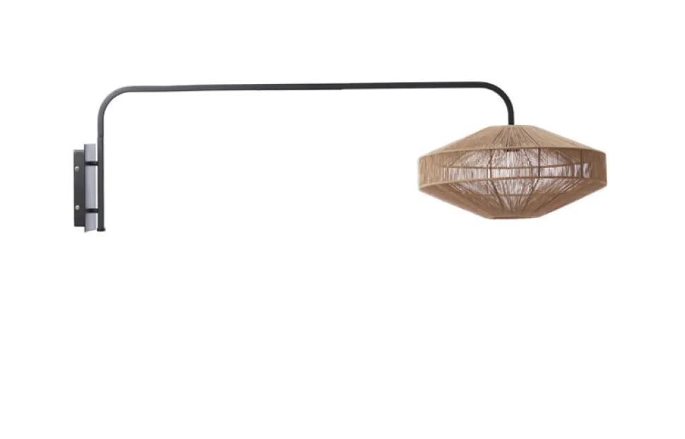 Wandlamp Lyra kleur Naturel/Mat Zwart