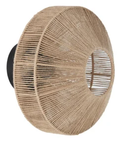 Wandlamp Lyra kleur Naturel/Mat Zwart