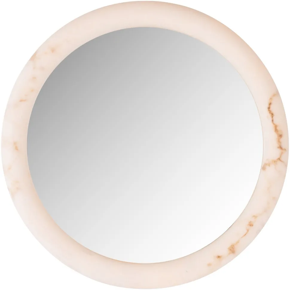 Wandlamp Oravelle Met spiegel, Faux Alabaster