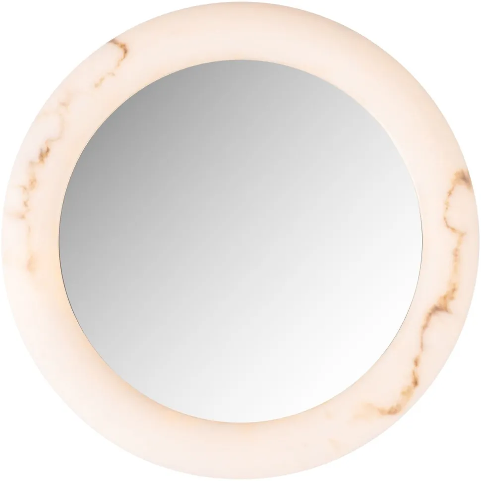 Wandlamp Oravelle Met spiegel, Faux Alabaster