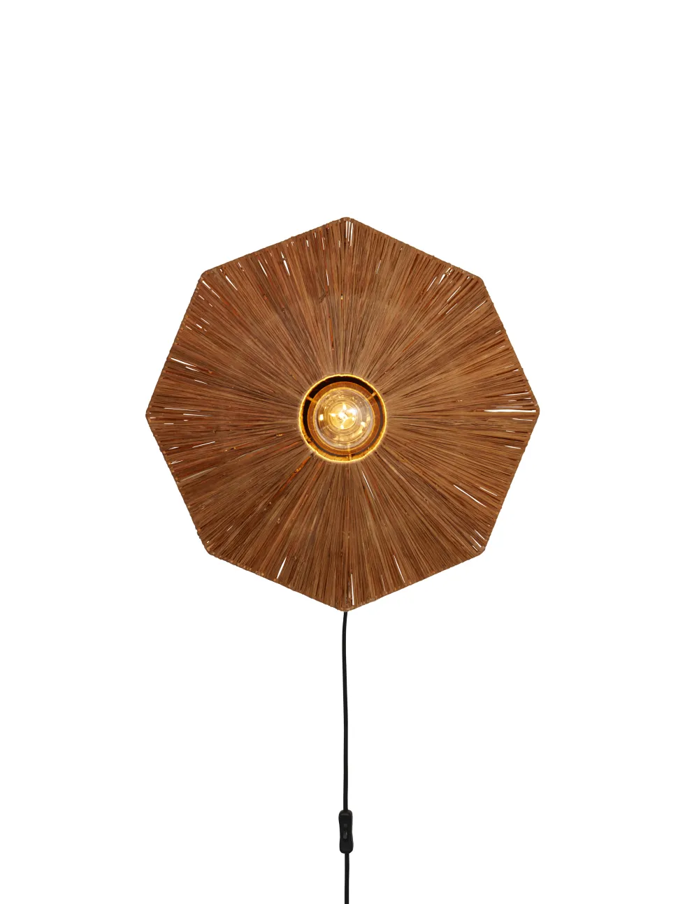 Wandlamp Panama Raffia, kleur Bruin