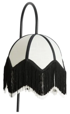 Wandlamp Sulina Linnen, kleur Wit/Zwart