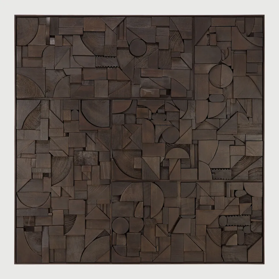 Wandpaneel Bricks Teakhout, 100 x 100cm