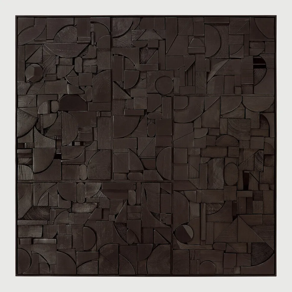 Wandpaneel Bricks Teakhout, 100 x 100cm