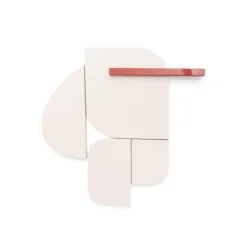 Wandpaneel Danei 65 x 60cm, kleur Wit/Rood