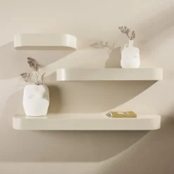 Wandplank Carolan Set van 3 stuks, 55/95/135 cm, kleur Beige