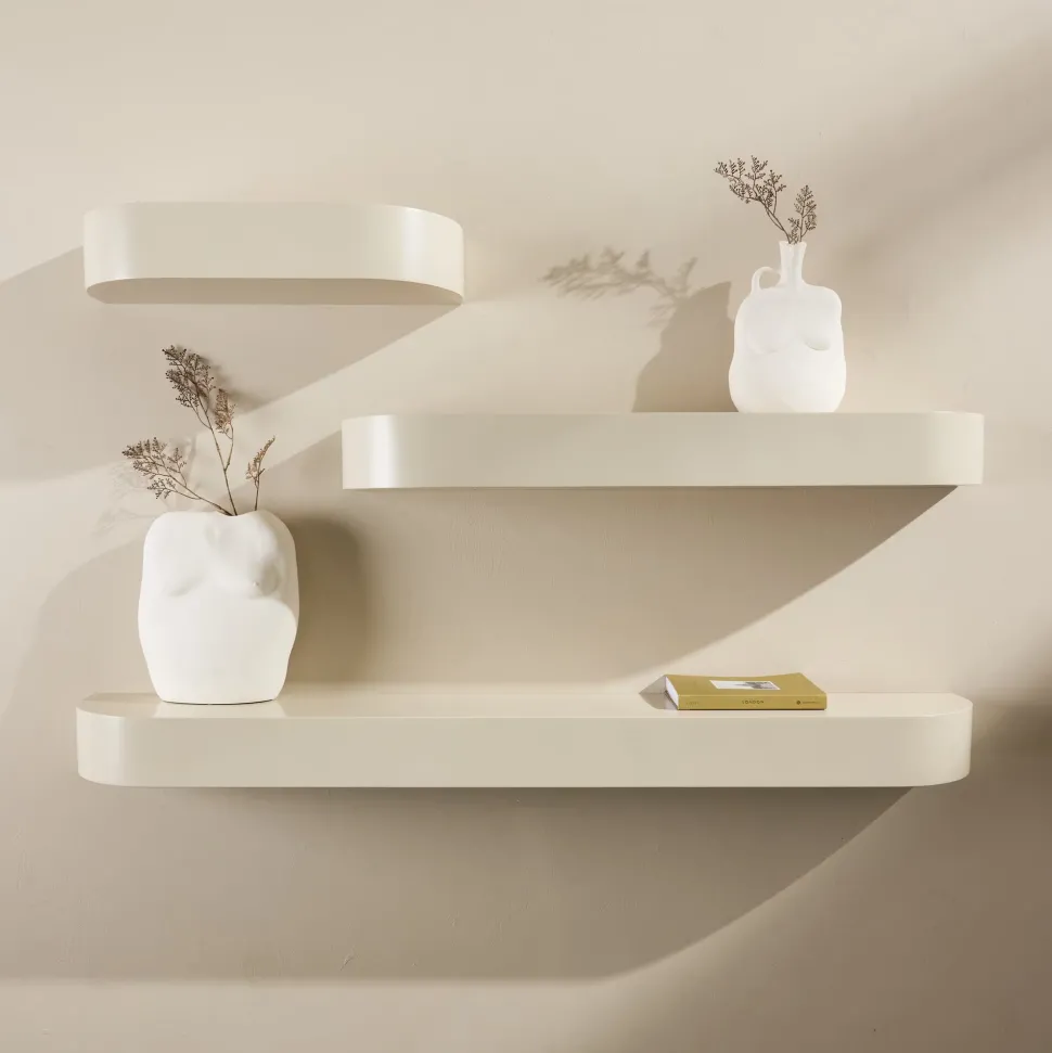 Wandplank Carolan Set van 3 stuks, 55/95/135 cm, kleur Beige