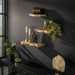 Wandplank Jenene Teakhout, Set van 3 stuks