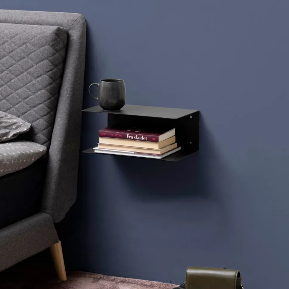 Wandplankje Nonny met dubbele plank, metaal, 35cm