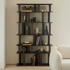 Wandrek Block Gevernist Mahoniehout, 207 x 120cm, kleur Espresso