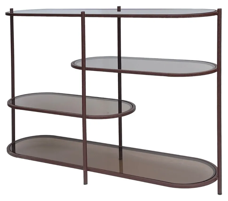 Wandrek Jill Gecoat staal en glas, 90 x 123cm