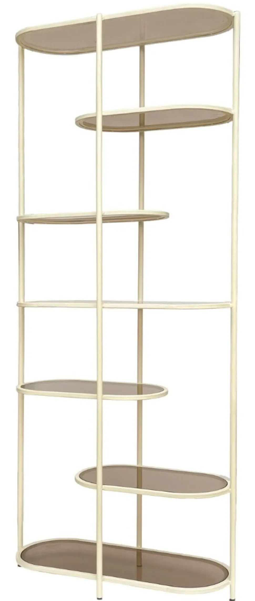 Wandrek Jill Gecoat staal en glas, 190 x 85cm