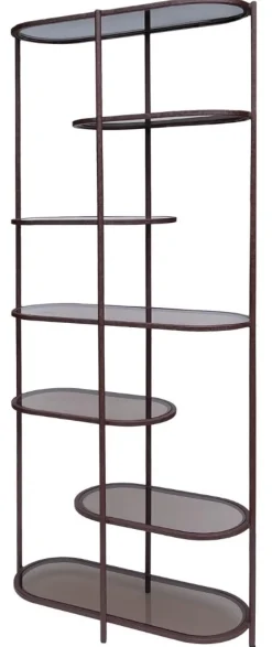 Wandrek Jill Gecoat staal en glas, 190 x 85cm